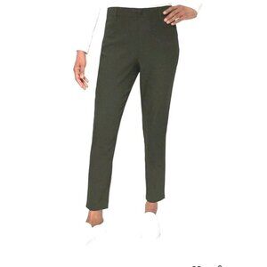 NWOT Mario Serrani Women's M Olive Green Textured Slim Fit Pull on Pants